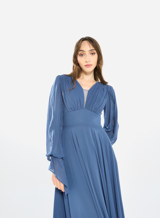 House of Moda Women Pleated Chiffon Maxi Dress - Image 4